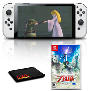 Nintendo Switch OLED White with The Legend of Zelda Skyward Sword HD Game
