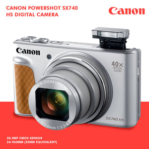 Canon PowerShot SX740 HS Digital Camera Silver with 64GB Card Canon