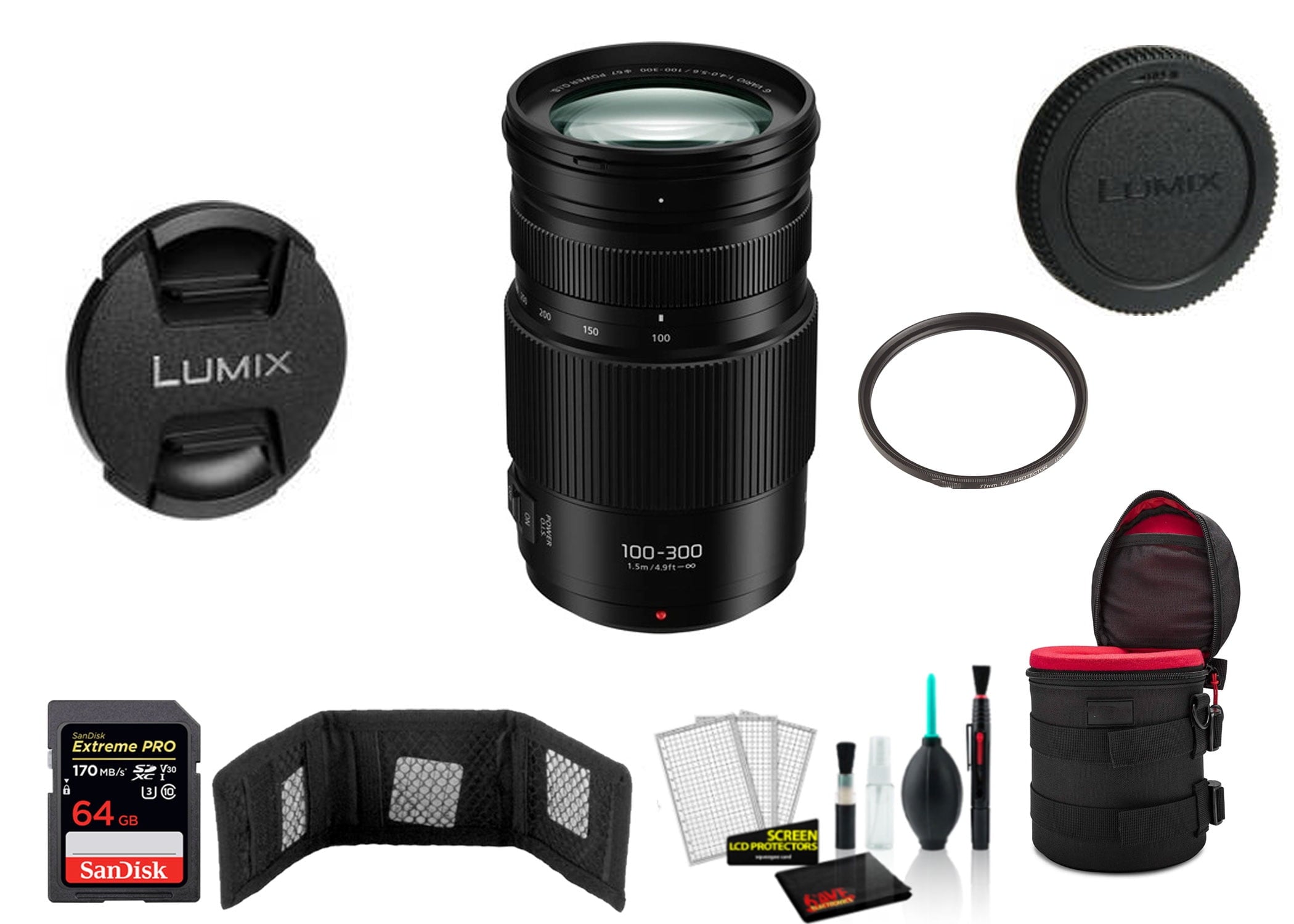 Panasonic Lumix 100-300mm f/4-5.6 II POWER O.I.S. Lens Kit International Model
