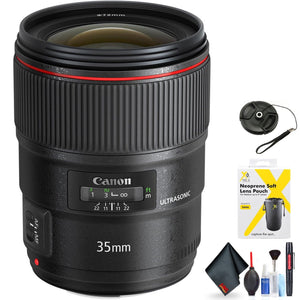Canon EF 35mm f/1.4L II USM Lens for Canon EF Mount + Accessories International Model with 2 Year Warranty
