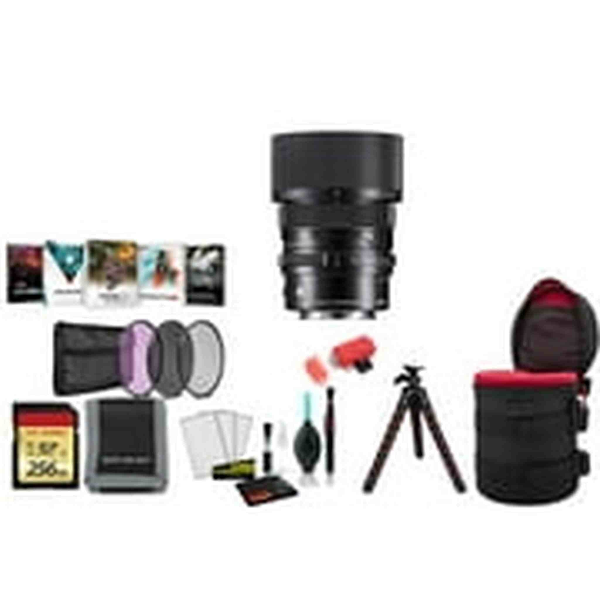 Sigma 50mm f/2 DG DN Contemporary Lens Sony E with Tripod and More SIGMA