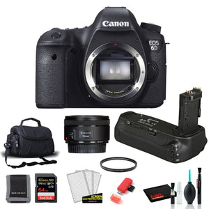 Canon 6D Digital Camera Body with Canon EF 50mm f/1.8 STM Lens + More International Model Canon