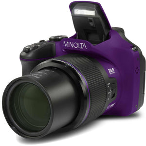 Minolta Pro Shot 20 MP HD Digital Camera with 67X Zoom, 1080P HD Video Bundle -