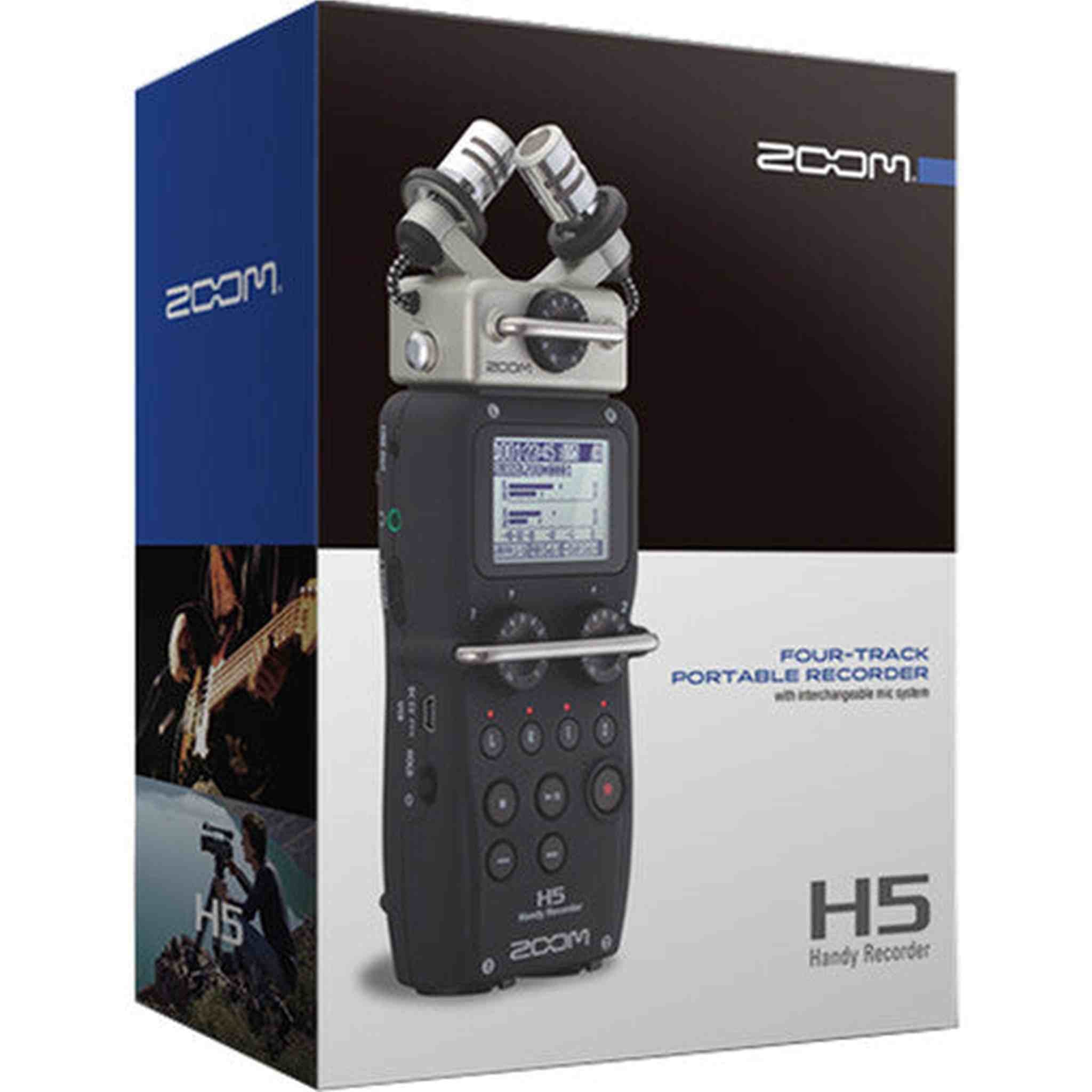 Zoom H5 4-Track Portable Recorder for Audio for Video, Music, and Podcasting, Stereo Microphones, 2 XLR/TRS Inputs, USB Audio Interface, Battery Powered