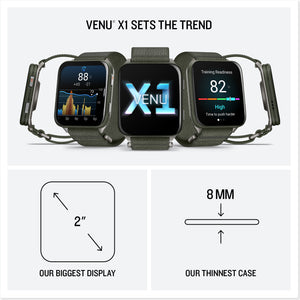 Garmin Venu X1 Thin and Lightweight GPS Smartwatch, Moss with Titanium Caseback