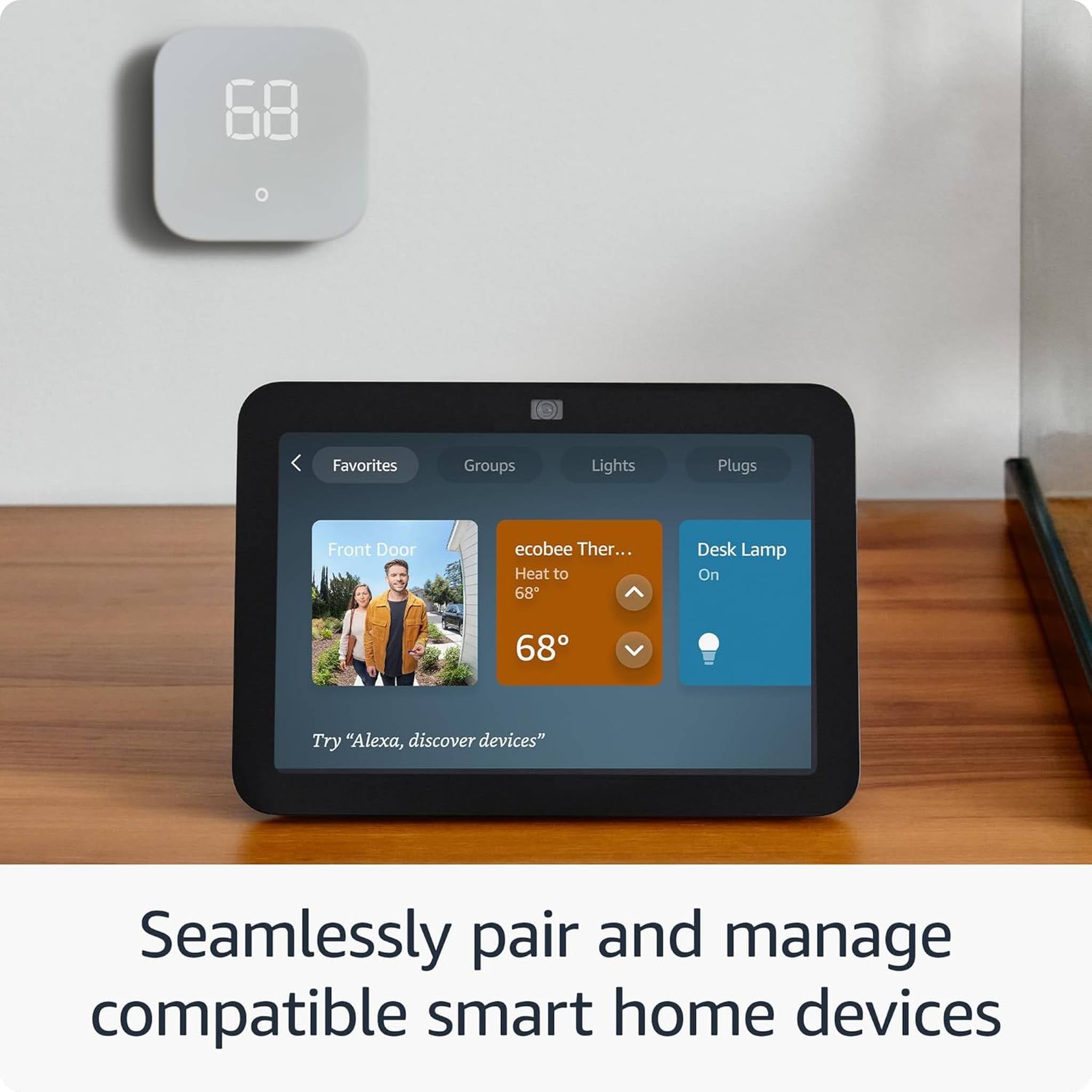 Echo Show 8 3rd Generation 8-inch Smart Display with Alexa - Charcoal + Screen Cleaning Kit Kindle