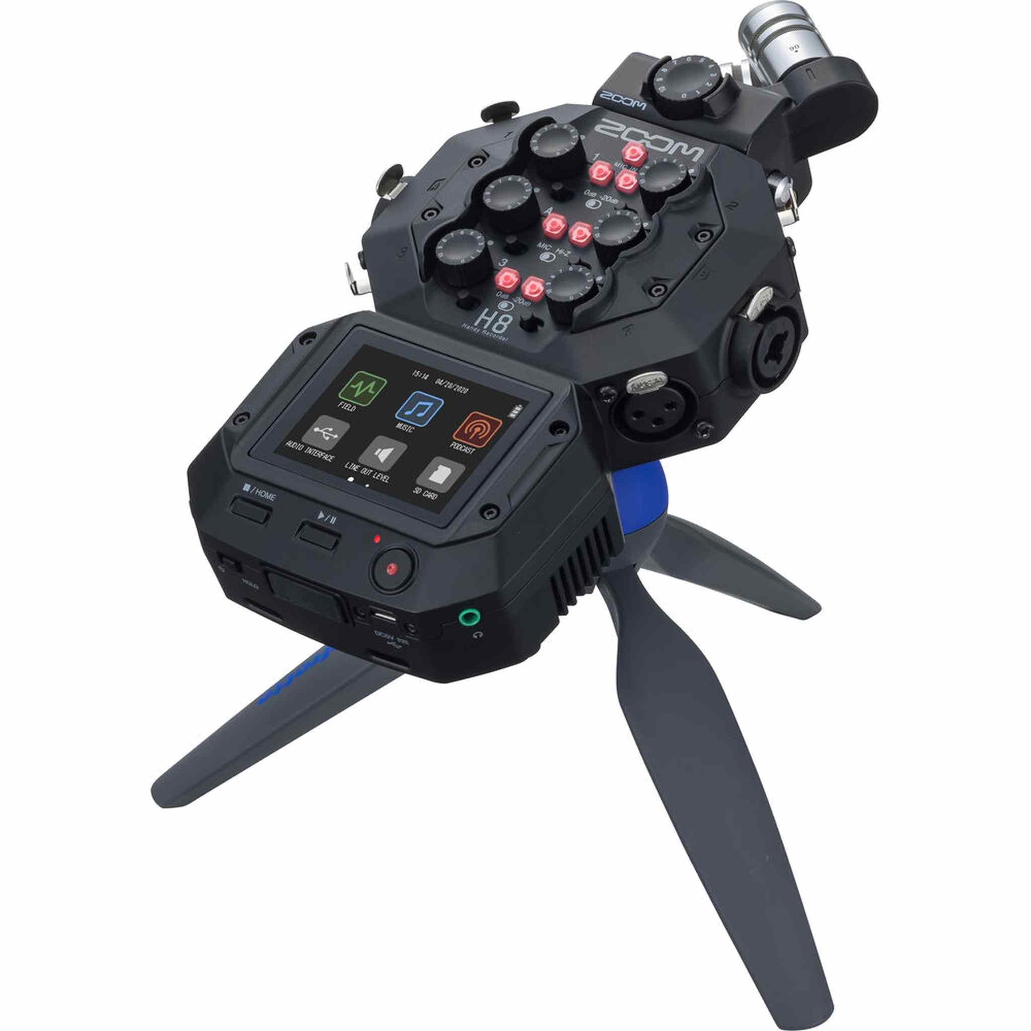 Zoom H8 12-Track Portable Recorder, Stereo Microphones, 6 Inputs, Touchscreen Interface, USB Audio Interface, Battery Powered, for Stereo/Multitrack Audio for Video, Podcasting, and Music