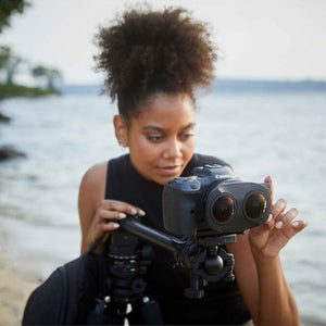 Canon RF 5.2mm f/2.8 L Dual Fisheye 3D VR Lens + Sling Backpack + Cleaning Kit + More - Reconditioned Canon