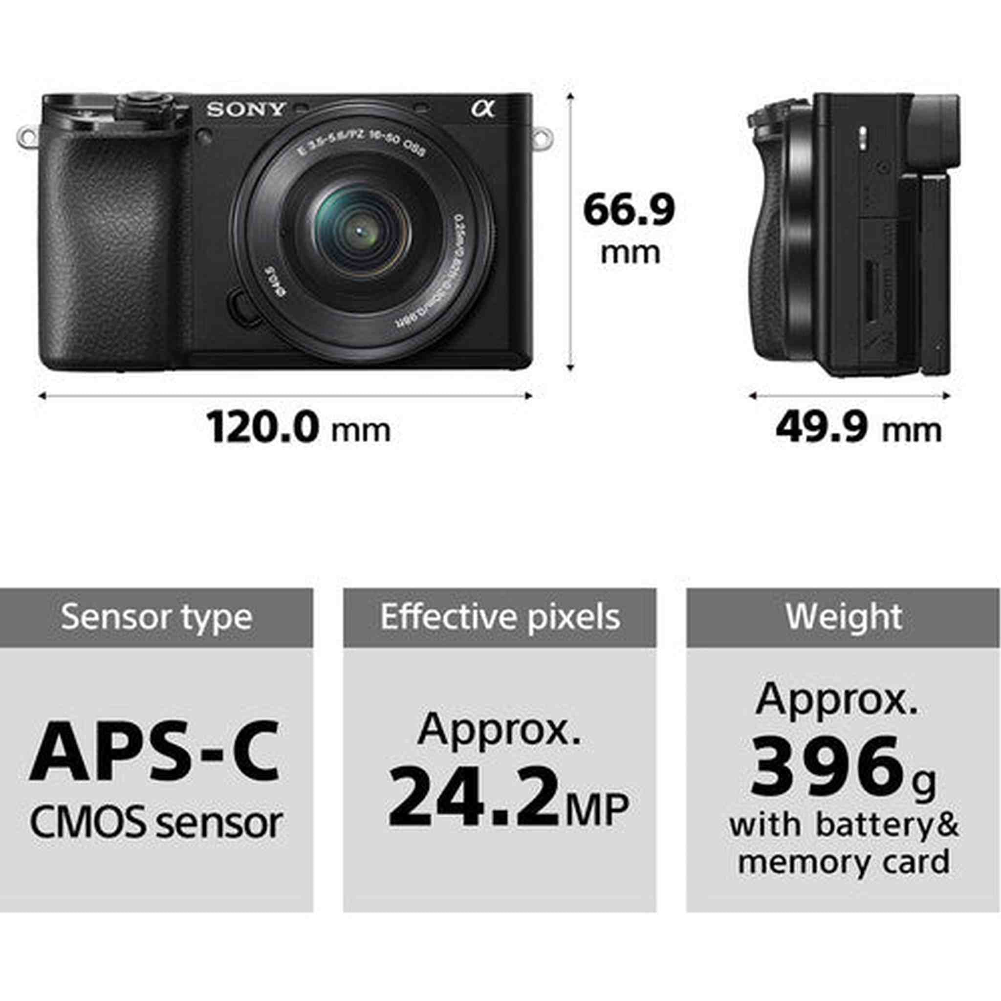 Sony a6100 Mirrorless Camera with 16-50mm f/3.5-5.6 II Lens + Sigma 18-50mm Lens - Bundle