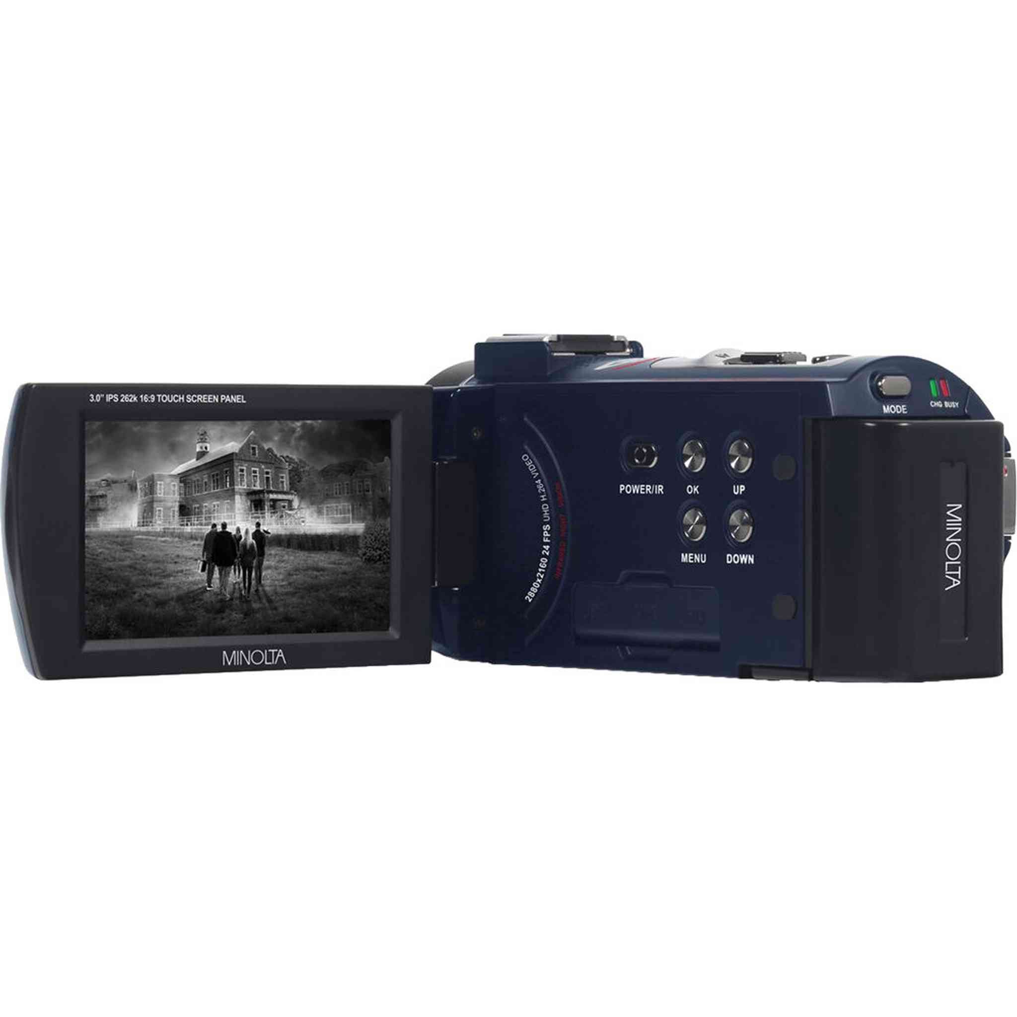 Minolta MN4K25NV 4K Ultra HD 30 MP Night Vision Camcorder MN4K25NV-W-BL Bundle