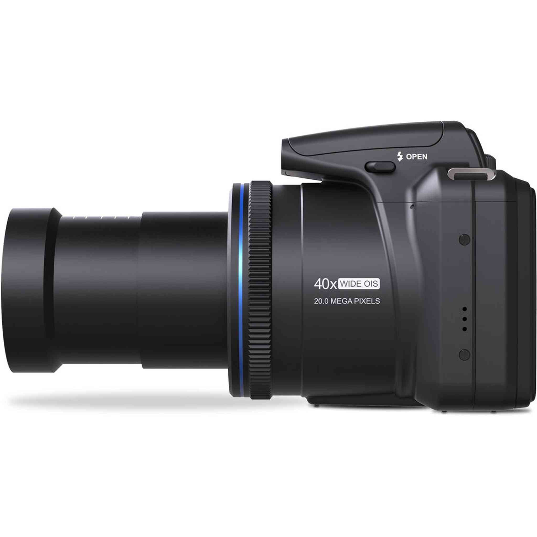 Minolta 20 Mega Pixels 40x Optical Zoom Digital Camera, 1080p FHD Video Bundle, Black