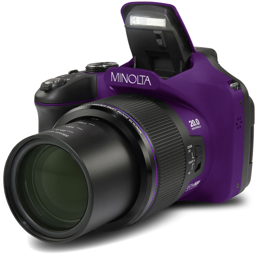 Minolta Pro Shot 20 MP HD Digital Camera with 67X Zoom, 1080P HD Video Bundle -