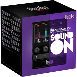 Hercules Stream 100, Audio Mixer for Content Creators, Up to 8 Tracks, Bundle