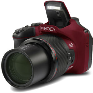 Minolta Pro Shot 20 MP HD Digital Camera with 67X Zoom, 1080P HD Video Bundle -