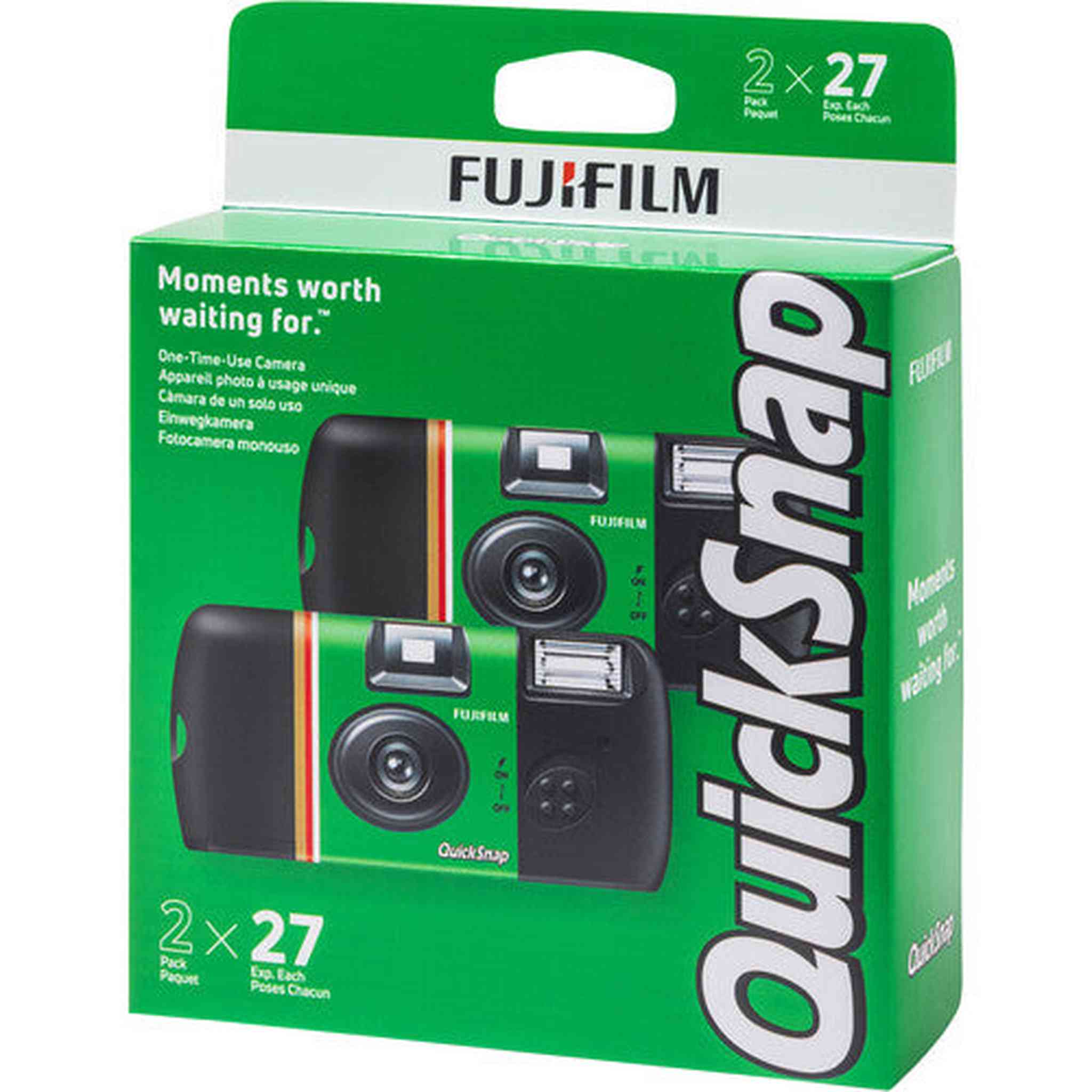 2xFUJIFILM QuickSnap Flash 400 Disposable Camera 27 Exposures, 2-Pack , Bundle