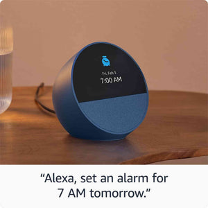 Echo Spot 2024 Smart alarm clock w/ vibrant sound and Alexa - Black + Screen Cleaning Kit