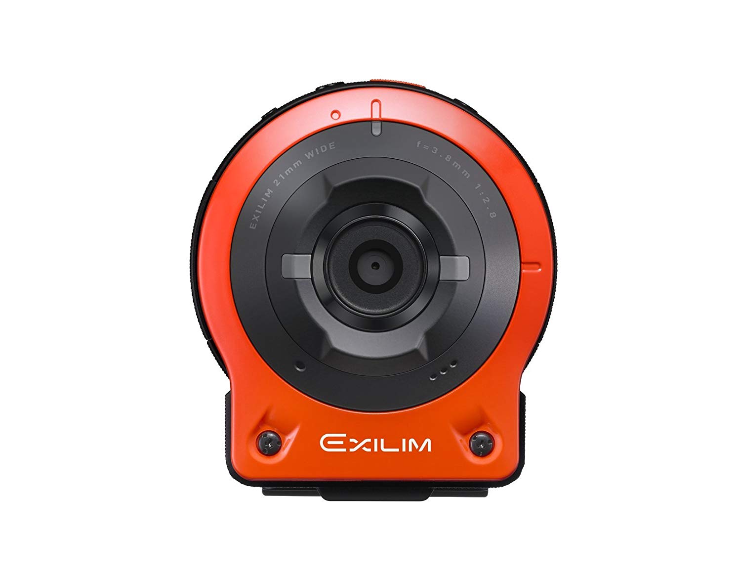 CASIO EX-FR10 EXILIM Digital Action Camera 14.1 MP - Orange - 64GB MicroSD - Case - Cleaning Kit - Tripod - Monopod 70" Starter Bundle