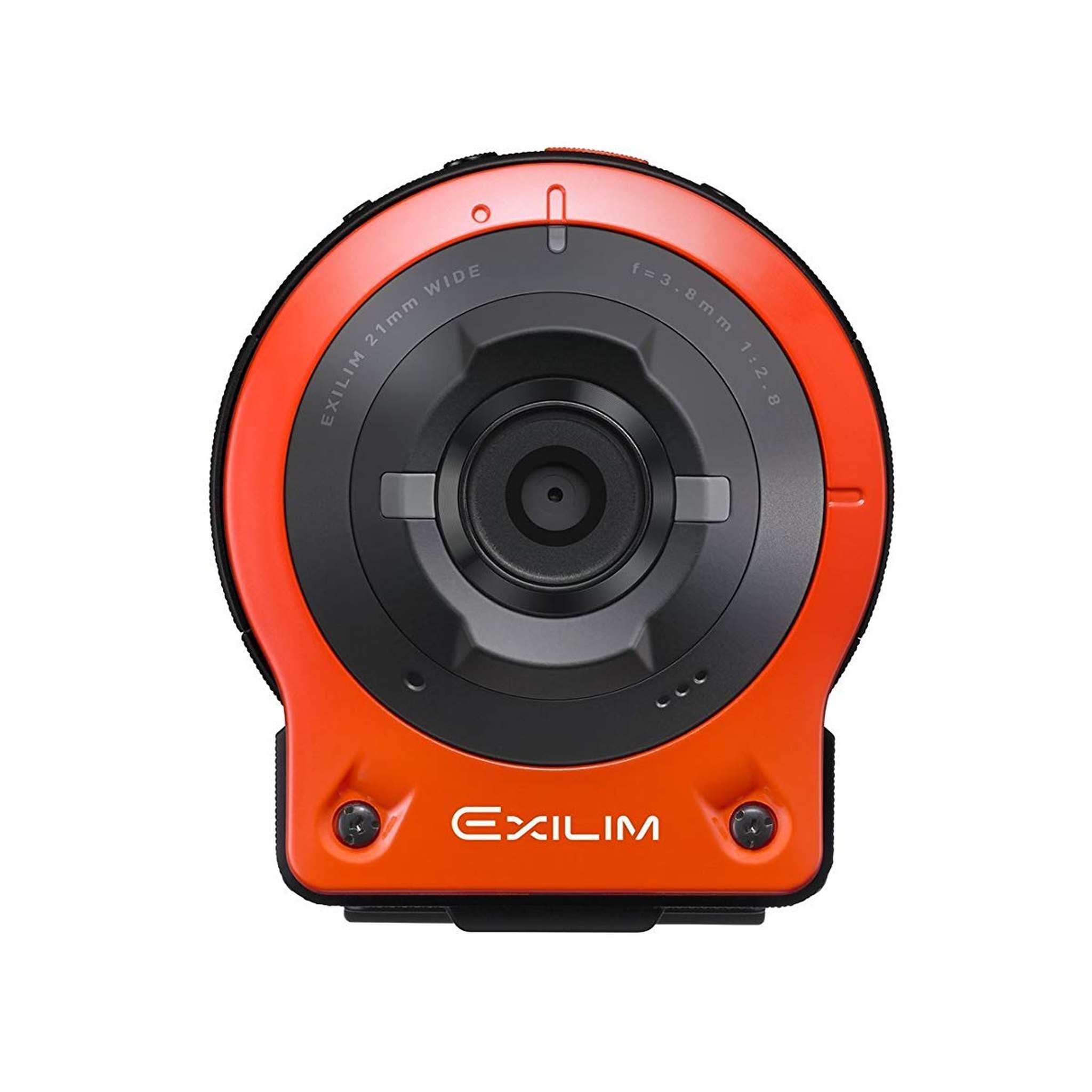 CASIO EX-FR10 EXILIM Digital Action Camera 14.1 MP - Orange - 64GB MicroSD - Case - Cleaning Kit - Tripod - Monopod 70" Starter Bundle