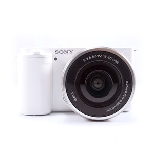 Sony Alpha ZV-E10 - APS-C Interchangeable Lens Mirrorless Vlog Camera Kit - White