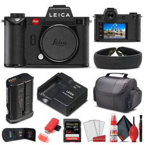 Leica SL2 Mirrorless Digital Camera Body 10854 + 64GB Extreme Pro Card + Card Reader + Case + Memory Wallet - Starter Bundle