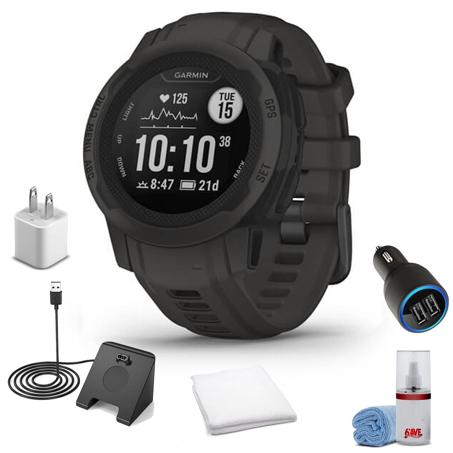 Garmin Instinct 2S - Standard Edition-Graphite With Standard Accessory Kit