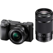 Sony Alpha a6400 Mirrorless Camera Double Zoom Lens Kit, SELP1650 F3.5-5.6 + SEL55210 F4.5-6.3 SEL55210 Black