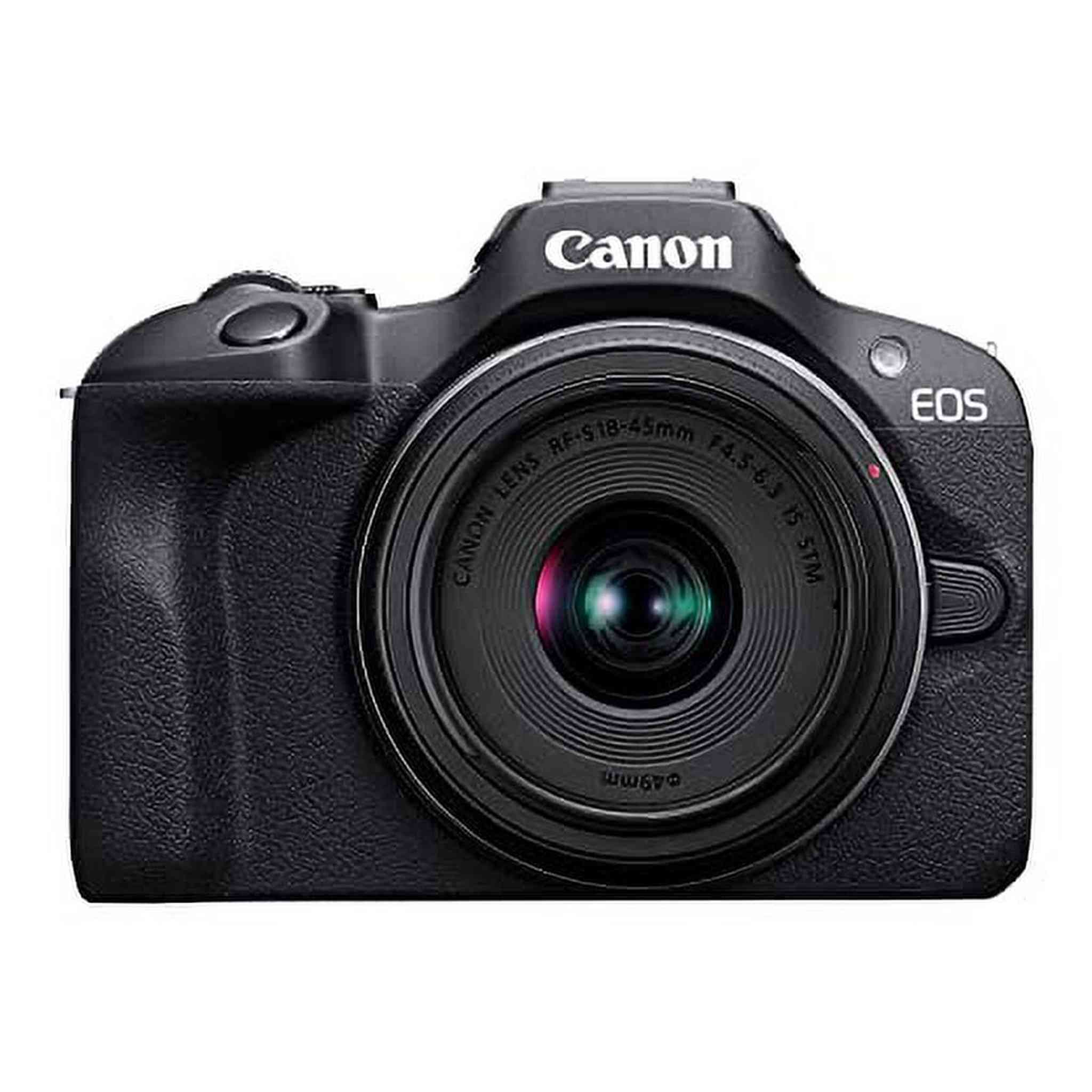 Canon EOS R100 RF-S18-45mm F4.5-6.3 is STM Lens Kit, Mirrorless Camera, RF Mount, 24.1 MP, Continuous Shooting, Eye Detection AF, Full HD Video, 4K, Lightweight, Wi-Fi, Bluetooth, Content Creation - Reconditioned Canon