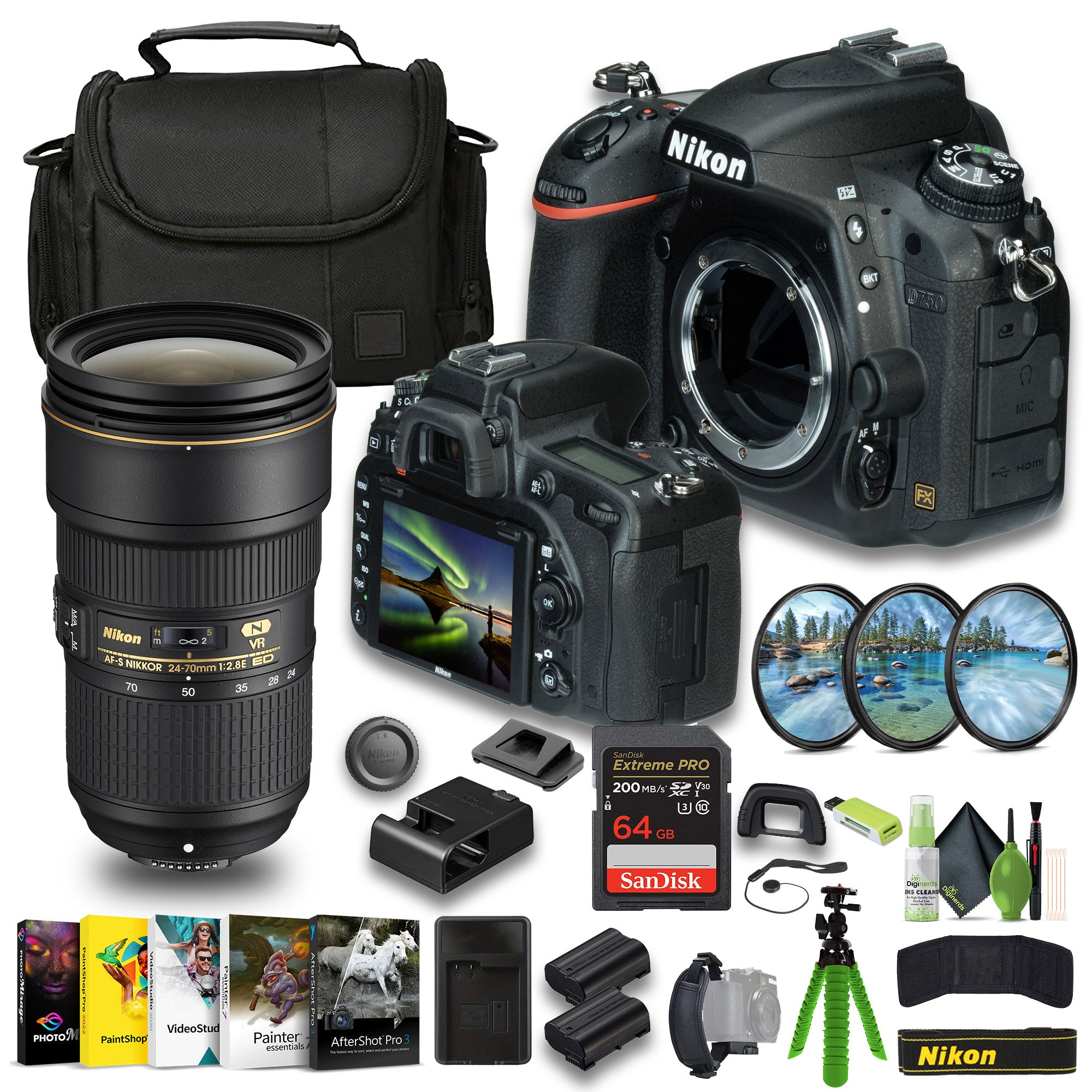 Nikon D750 FX-format Digital SLR Camera 1543 Bundle