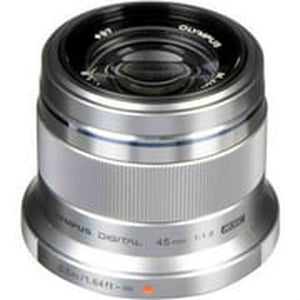 Olympus M.Zuiko Digital 45mm F1.8 Lens, for Micro Four Thirds Cameras Silver