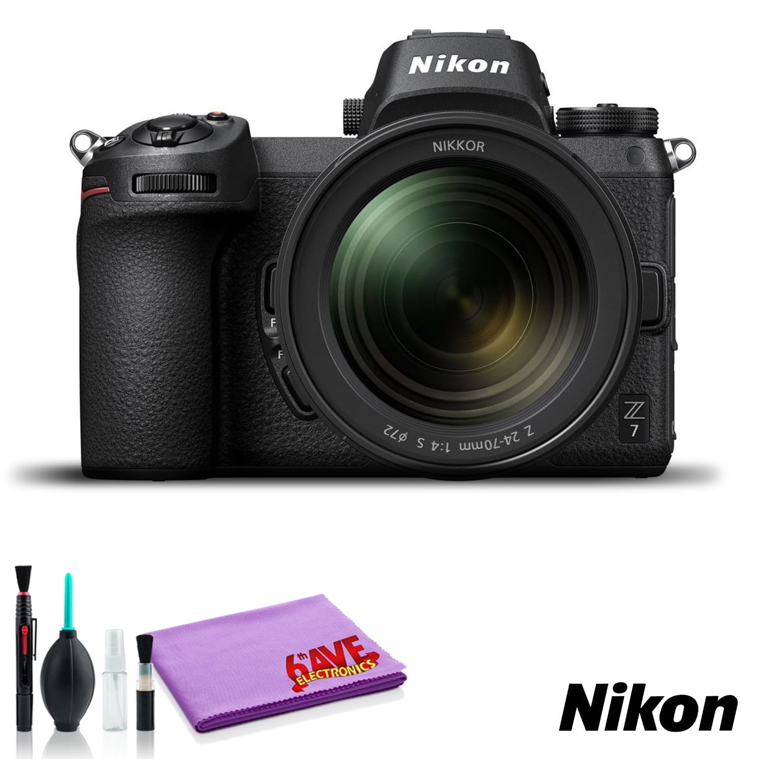 Nikon Z 7 Mirrorless Digital Camera with 24-70mm Lens Intl Model - with Cleaning Kit