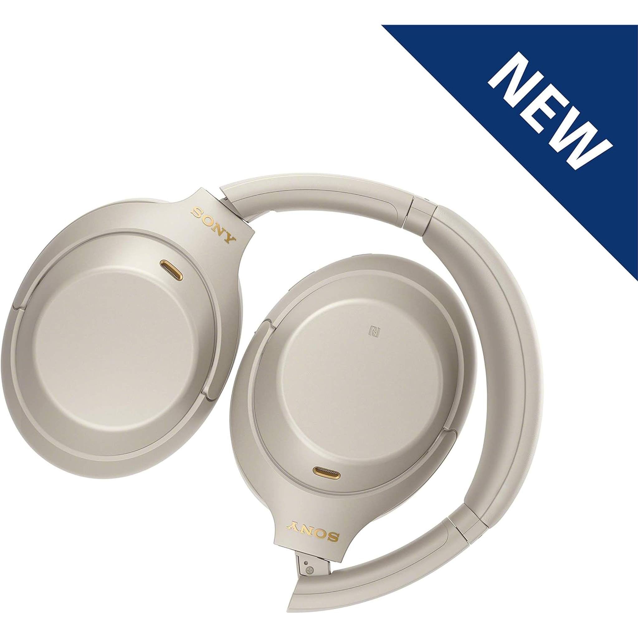 Sony WH-1000XM4 Wireless Industry Leading Noise Canceling Overhead Headphones with Mic for Phone-Call and Alexa Voice Control, Silver Sony