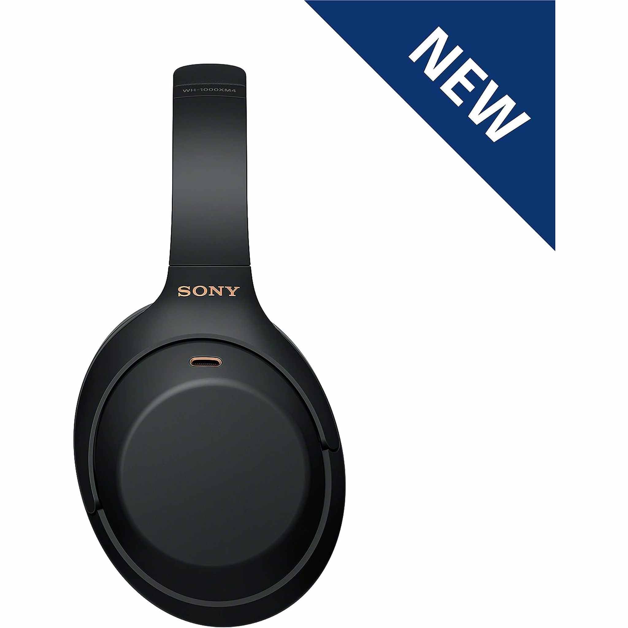 Sony WH-1000XM4 Wireless Industry Leading Noise Canceling Overhead Headphones with Mic for Phone-Call and Alexa Voice Control, Black