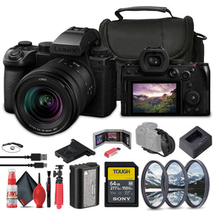 Panasonic Lumix S5 IIX Mirrorless Camera with 20-60mm Lens + 64GB Memory Card + More