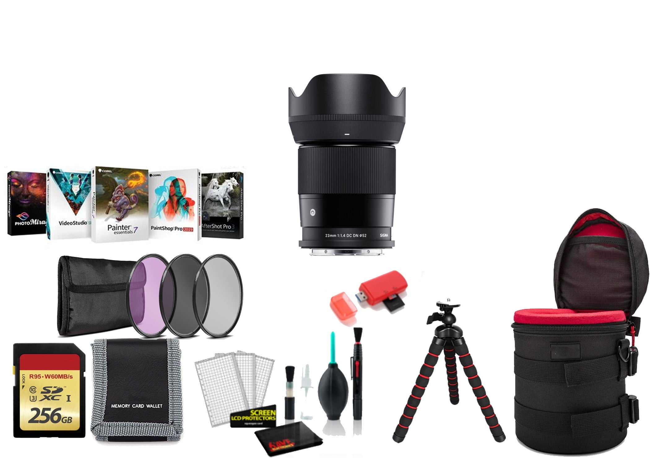 Sigma 23mm f/1.4 DC DN Contemporary Lens Leica L with Tripod and More