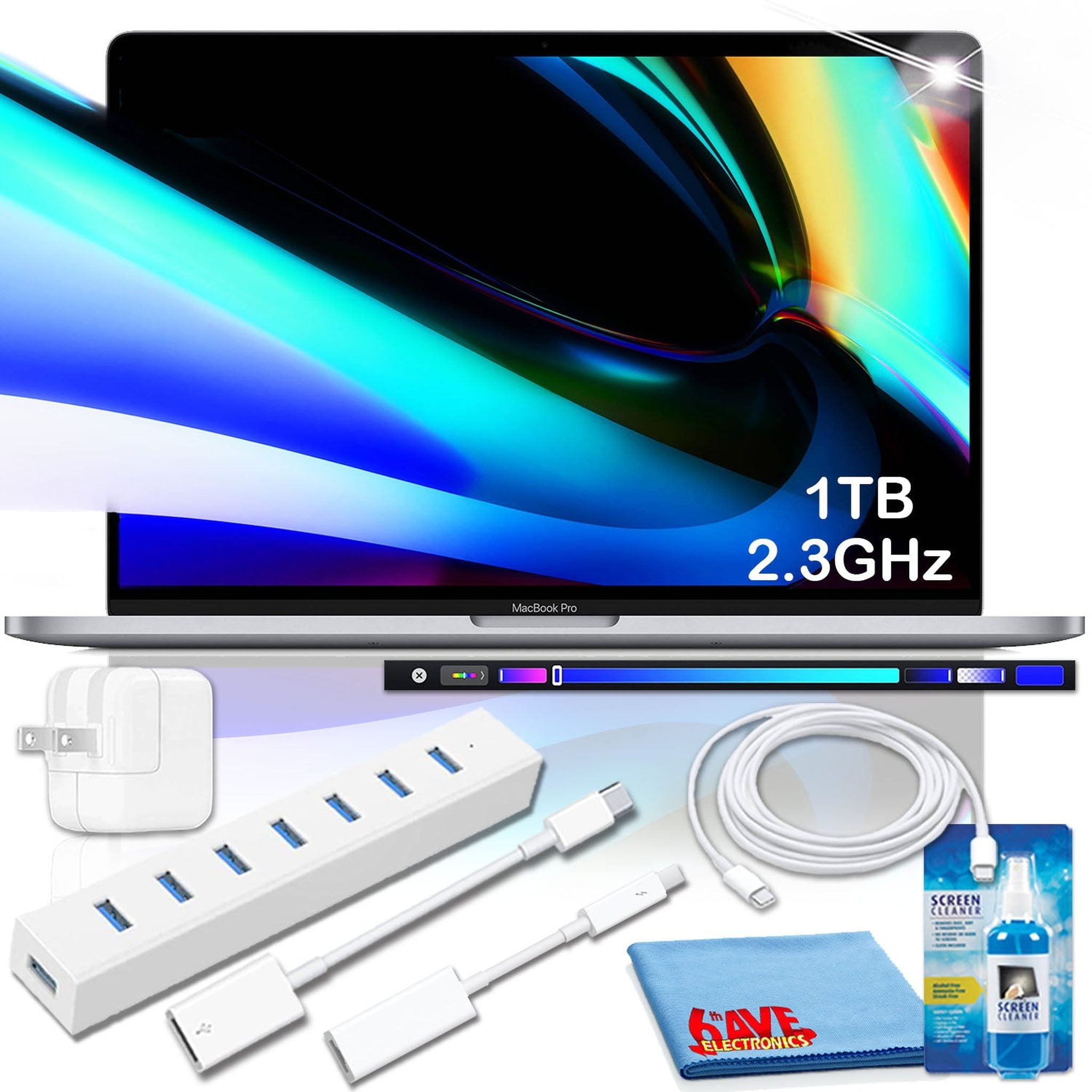 Apple 16" MacBook Pro Space Gray 1TB with Adapter Cord Bundle