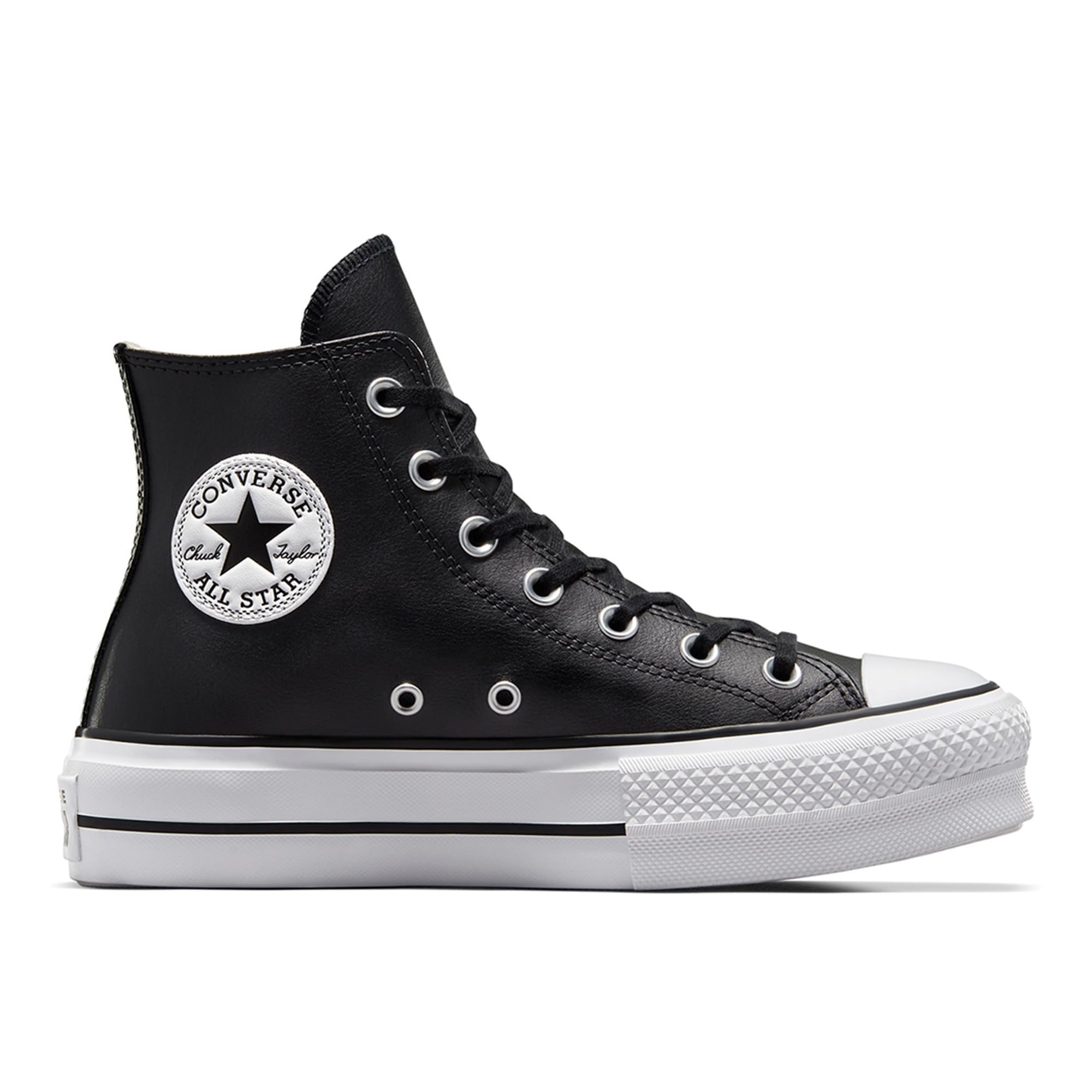 Converse Women's Chuck Taylor All Star Lift Clean Sneaker, Black/Black/White, 7