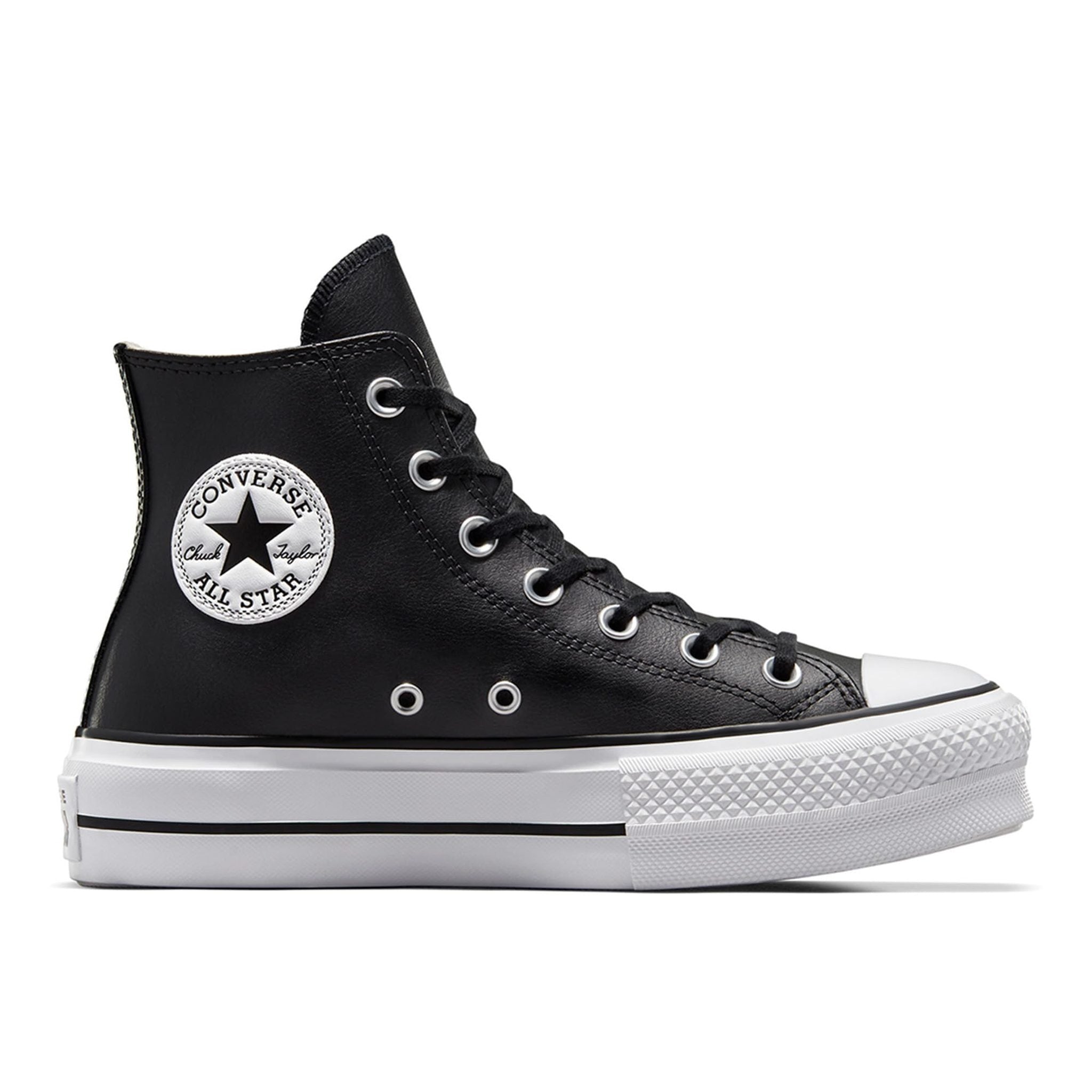 Converse Women's Chuck Taylor All Star Lift Clean Sneaker, Black/Black/White, 5.5