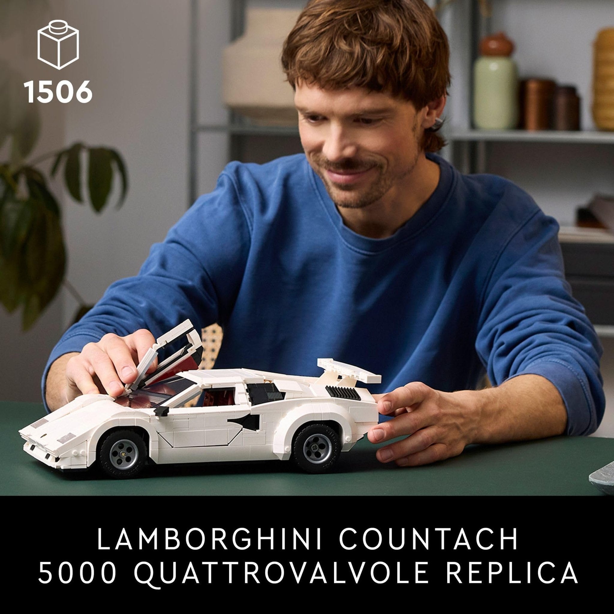LEGO Icons Lamborghini Countach 5000 Quattrovalvole Model Car Kit - Collectible Building Set for Adults, Ages 18+ - Detailed Lamborghini Car Kit with Scissor Doors, V12 Engine, and More - 10337