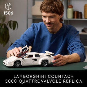 LEGO Icons Lamborghini Countach 5000 Quattrovalvole Model Car Kit - Collectible Building Set for Adults, Ages 18+ - Detailed Lamborghini Car Kit with Scissor Doors, V12 Engine, and More - 10337