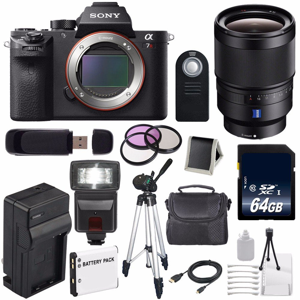 Sony Alpha a7R II Mirrorless Digital Camera (International Model) + Sony Distagon T FE 35mm f/1.4 ZA Lens + 72mm 3 Piece Premium Bundle