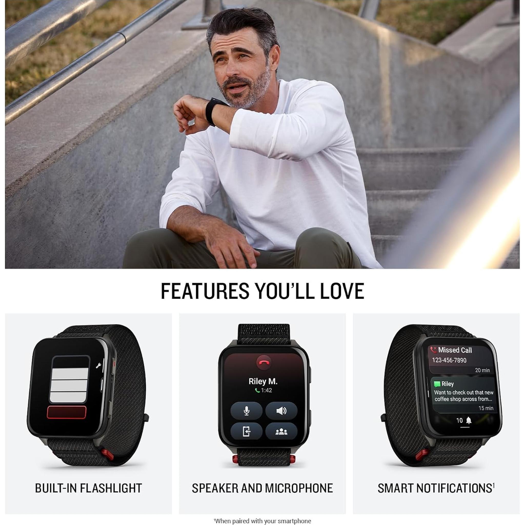 Garmin® Venu® X1, Thin and Lightweight GPS Smartwatch, AMOLED Display, Advanced Health and Fitness Features, Black with Slate Titanium Caseback and Black ComfortFit Nylon Band Garmin