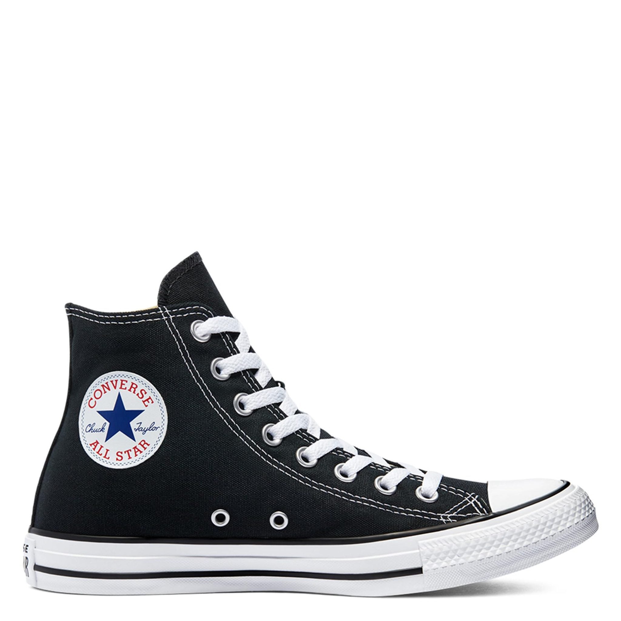 Converse Men's Hi-Top Trainers, Black Canvas, 8