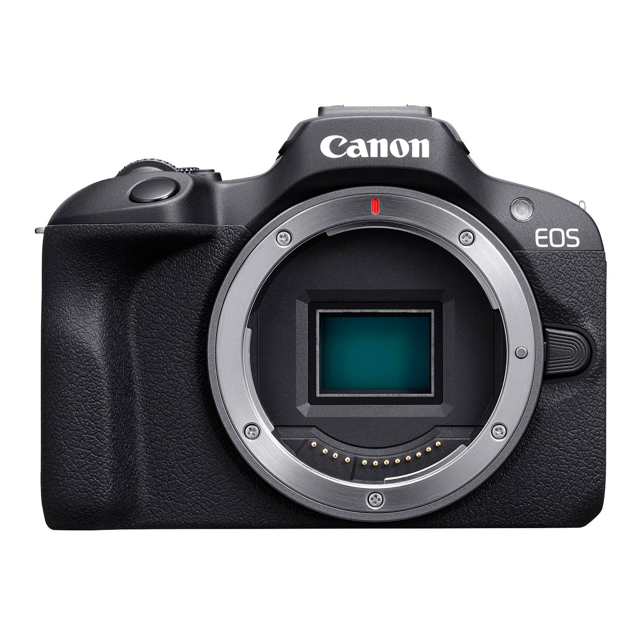Canon EOS R100 Mirrorless Camera, RF Mount, 24.1 MP, DIGIC 8 Image Processor, Continuous Shooting, Eye Detection AF, Full HD Video, 4K, Small, Lightweight, Wi-Fi, Bluetooth, Content Creation Canon