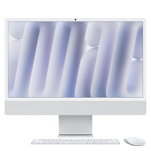 Apple 2024 iMac All-in-One Desktop Computer with M4 chip with 10-core CPU and 10-core GPU: Built for Apple Intelligence, 24-inch Retina Display, 16GB Unified Memory, 256GB SSD Storage; Silver - Reconditioned