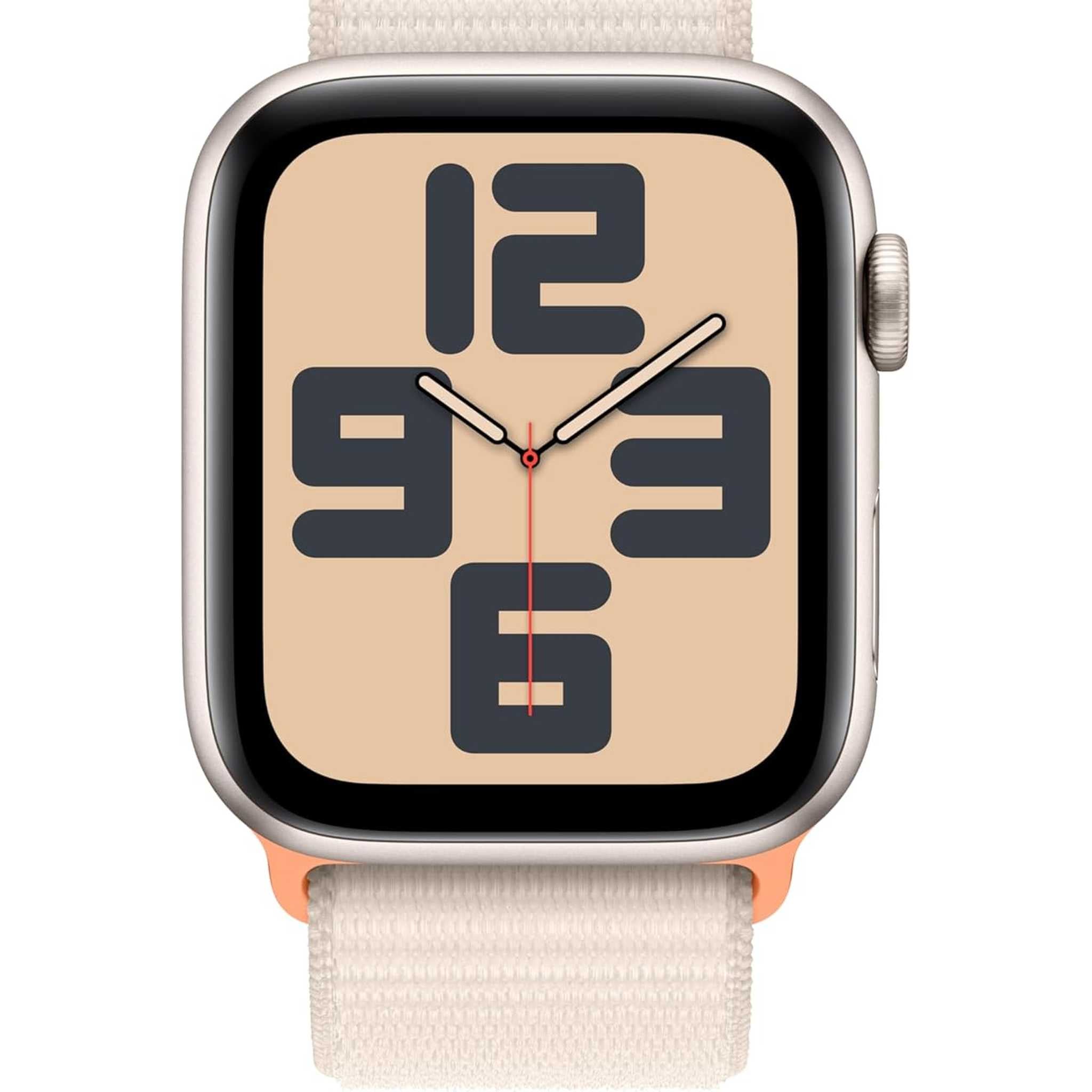 Apple Watch SE 2nd Gen GPS 44mm Smartwatch with Starlight Aluminum Case with Starlight Sport Loop. Fitness & Sleep Tracker, Crash Detection, Heart Rate Monitor, Carbon Neutral - Used Apple