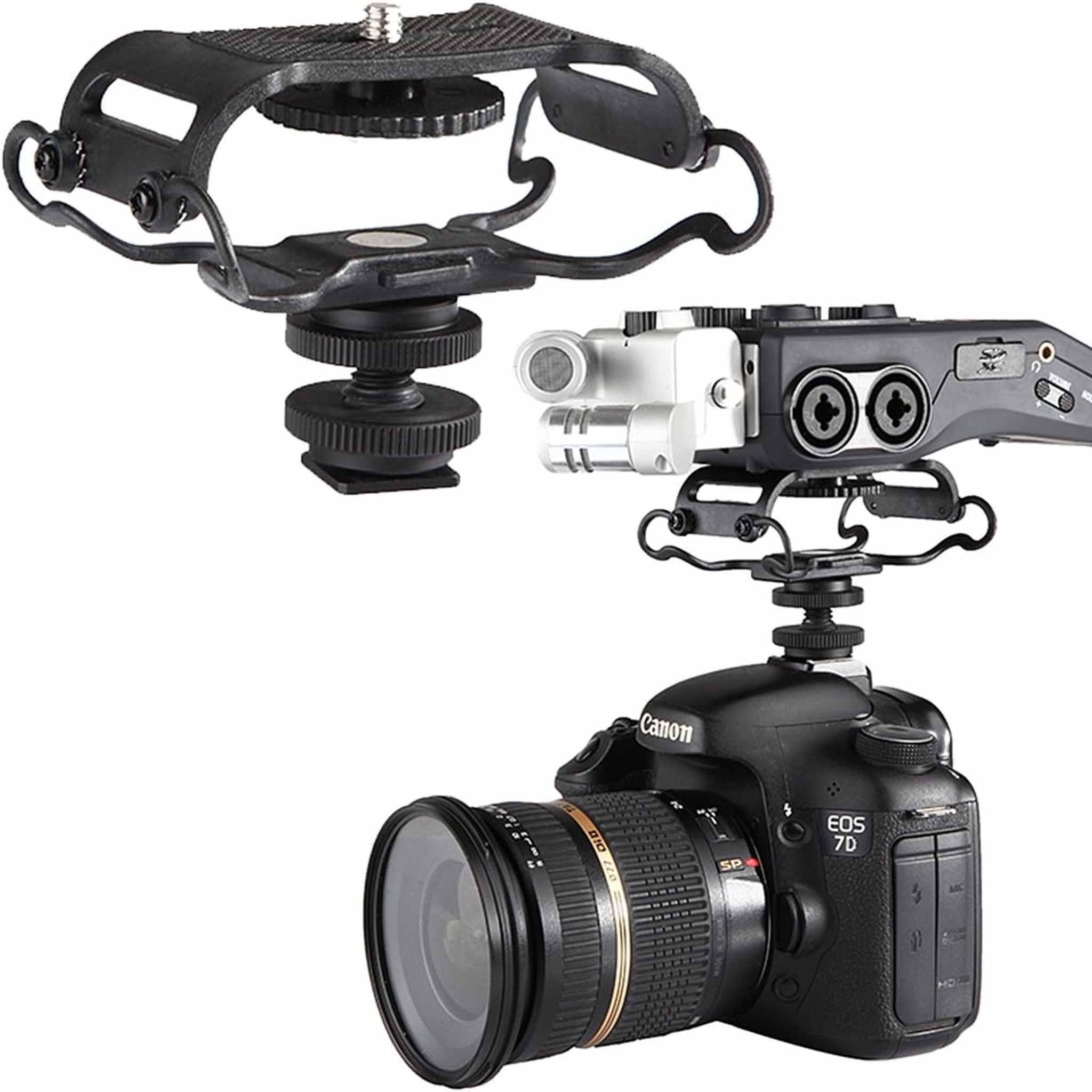 Shock Mount for Camera Recorder, BOYA BY-C10 Universal Microphone and Portable Recorder ShockMount - Fits The Zoom H4n, H5, H6, Tascam DR-40, DR-05, DR-07 with 1/4" Mounting Screw Vlog Blog Video