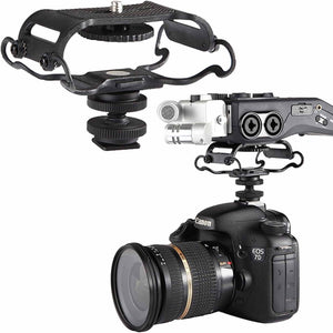 Shock Mount for Camera Recorder, BOYA BY-C10 Universal Microphone and Portable Recorder ShockMount - Fits The Zoom H4n, H5, H6, Tascam DR-40, DR-05, DR-07 with 1/4" Mounting Screw Vlog Blog Video