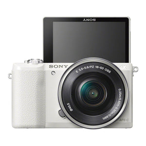 Sony a5100 16-50mm Mirrorless Digital Camera with 3-Inch Flip Up LCD White - International Version No Warranty Sony