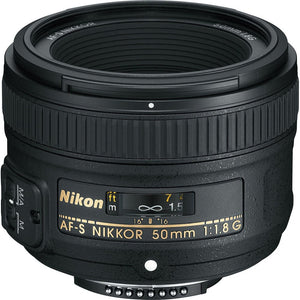 Nikon AF-S NIKKOR 50mm f/1.8G Camera Lens International Model + 3 Pcs Filter Kit + Cleaning Kit