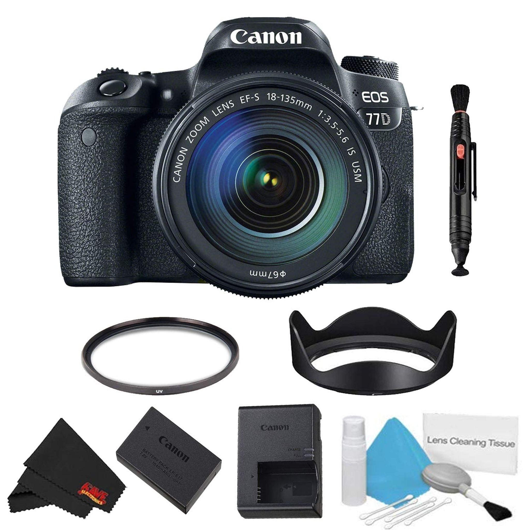 Canon EOS 77D DSLR Camera with 18-135mm Lens Bundle International Model Canon
